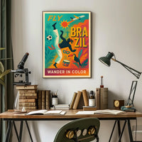 Fly to Brazil Wander in Color Poster