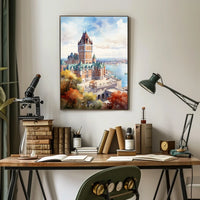 Grand Castle Coastal Landmark Historic Travel Poster