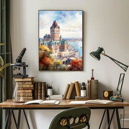 Grand Castle Coastal Landmark Historic Travel Poster
