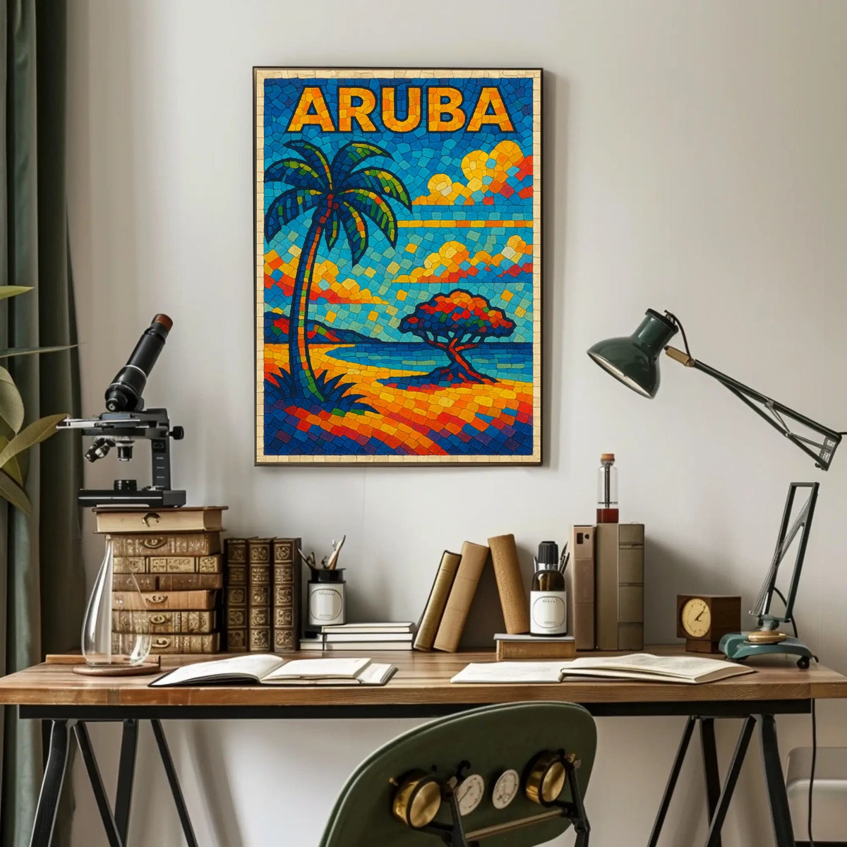 Aruba Mosaic Art Poster