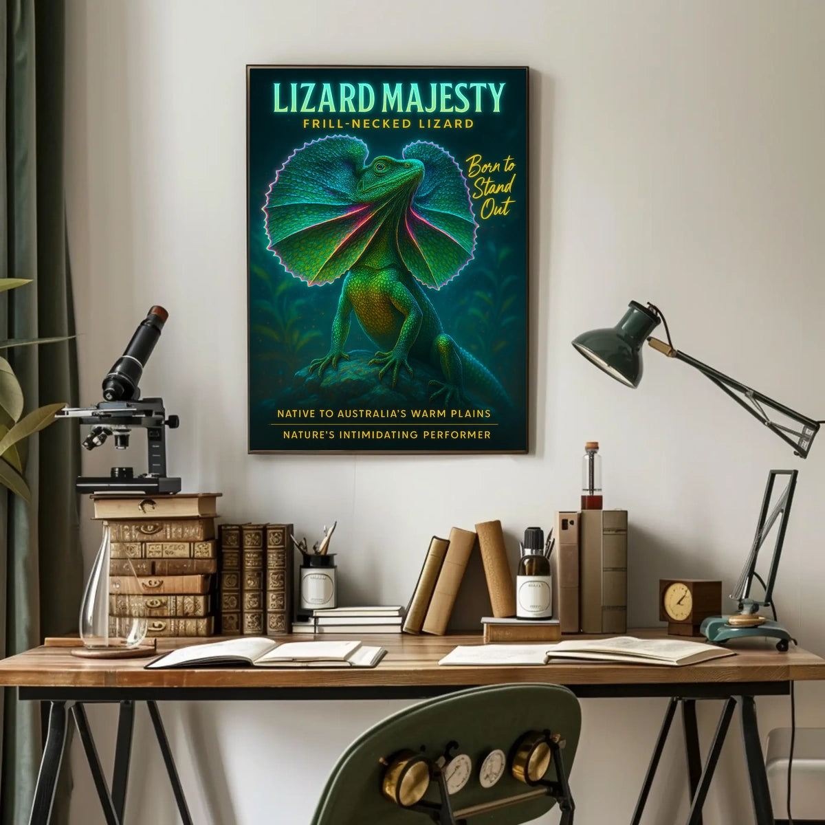 Lizard Majesty Frill-Necked Lizard Poster