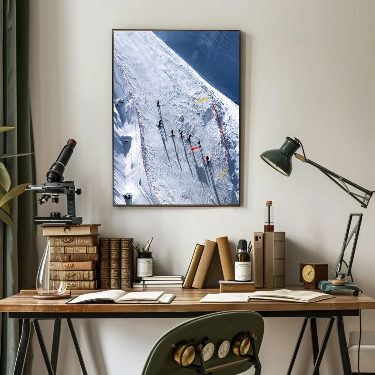 Skiers On A Snowy Slope Poster