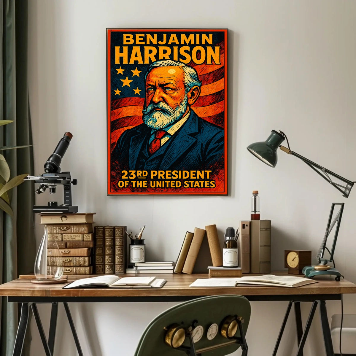 Benjamin Harrison 23rd US President Poster Vintage Wall Art