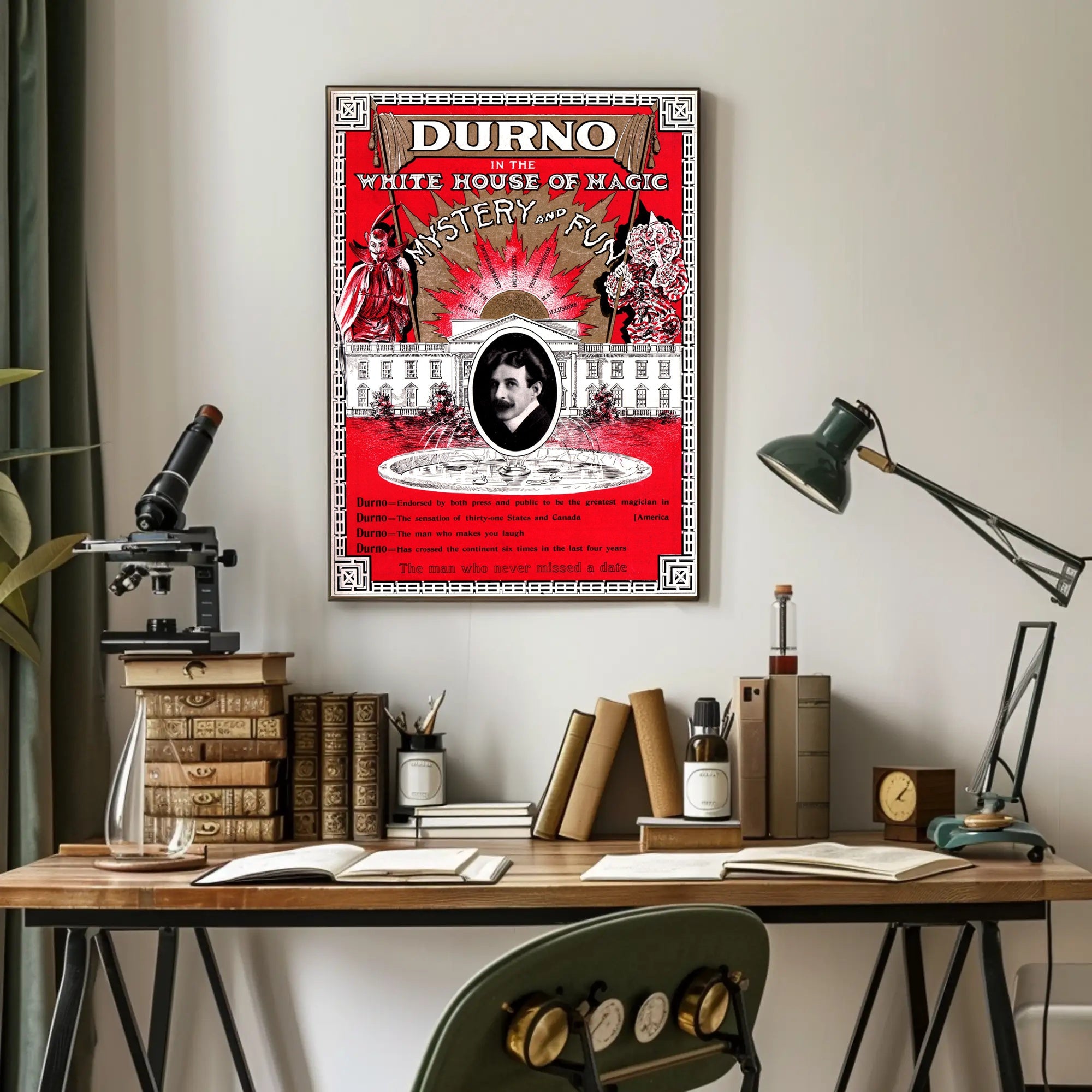 Durno the Magician Vintage Magic Show Cultural Poster