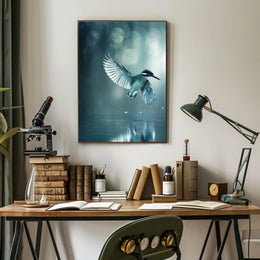 Kingfisher Elegance in Motion Animal Poster PosterGoat