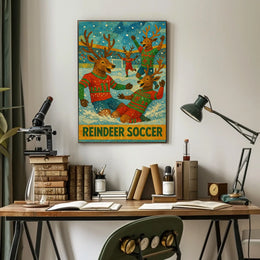 Reindeer Soccer Poster
