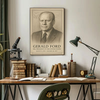Gerald Ford 38th President Sketch Poster Art Print PosterGoat
