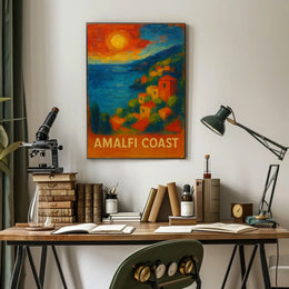 Amalfi Coast Poster Wall Art for Coastal Home Decor