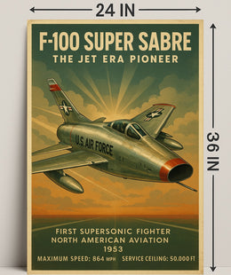F-100 Super Sabre The Jet Era Pioneer Poster PosterGoat