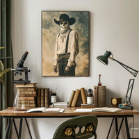 Cowboy Skull Mask Vintage Eerie Western Poster