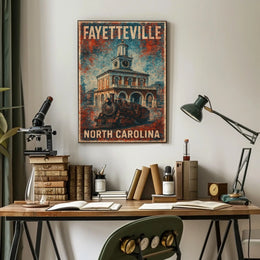 Fayetteville NC Wanderlust Travel Poster