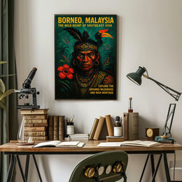 Borneo Malaysia Indigenous Culture Heritage Poster