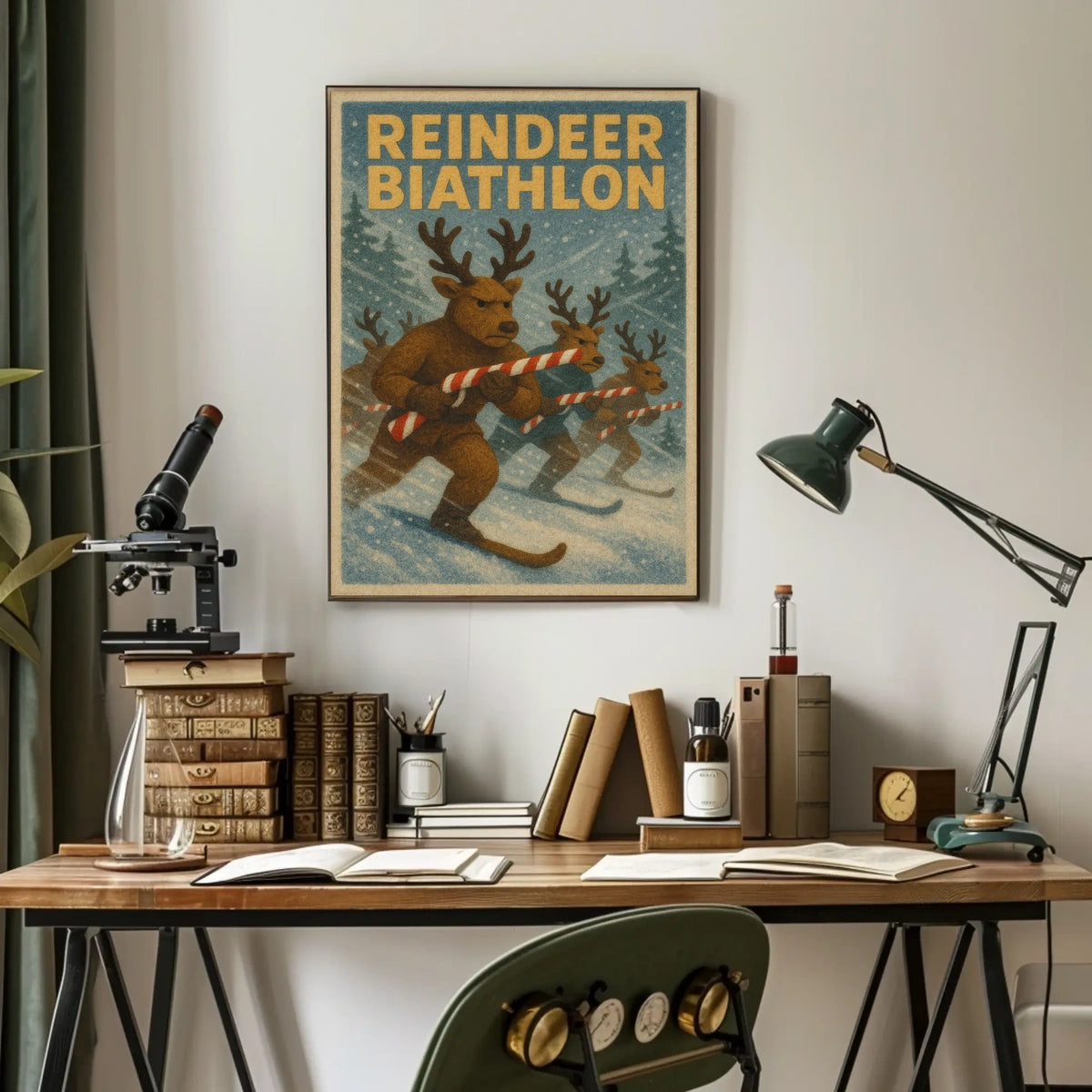 Reindeer Biathlon Poster