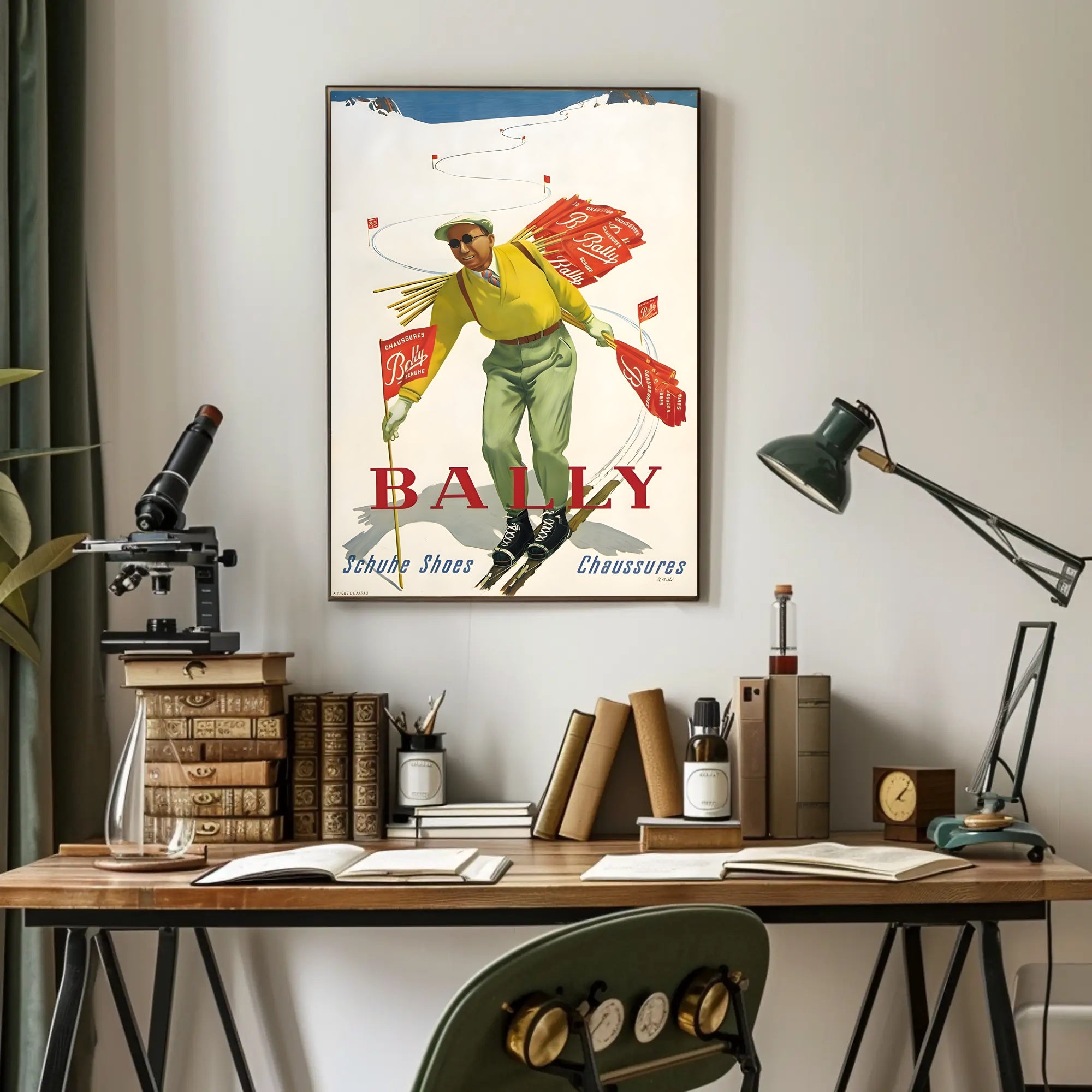 Bally Ski Shoes Advertisement Poster PosterGoat