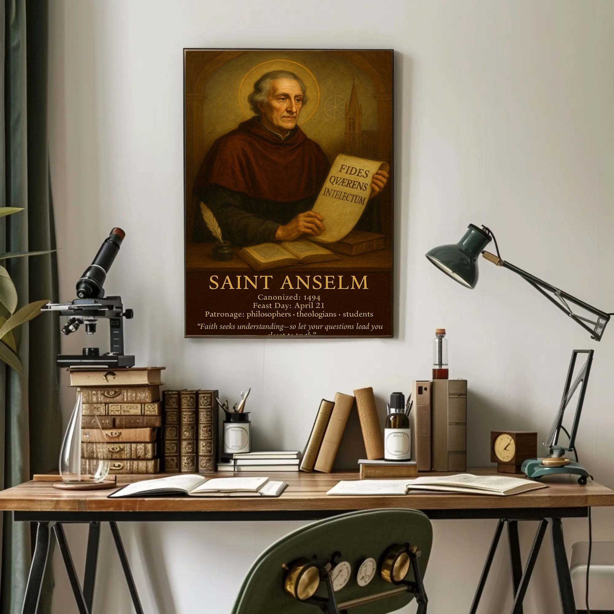 Saint Anselm Vintage Theological Art Cultural or Heritage Poster