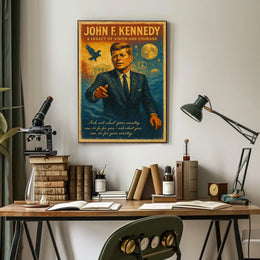 Visionary Leader Vintage Patriotic Art Poster Print