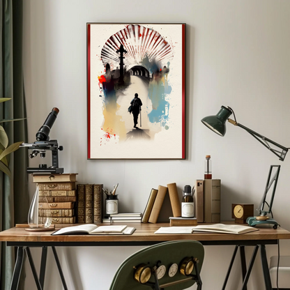 Pilgrim Shell Road Camino De Santiago Travel Poster
