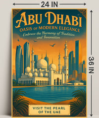 Abu Dhabi Elegance: Vintage Travel Poster