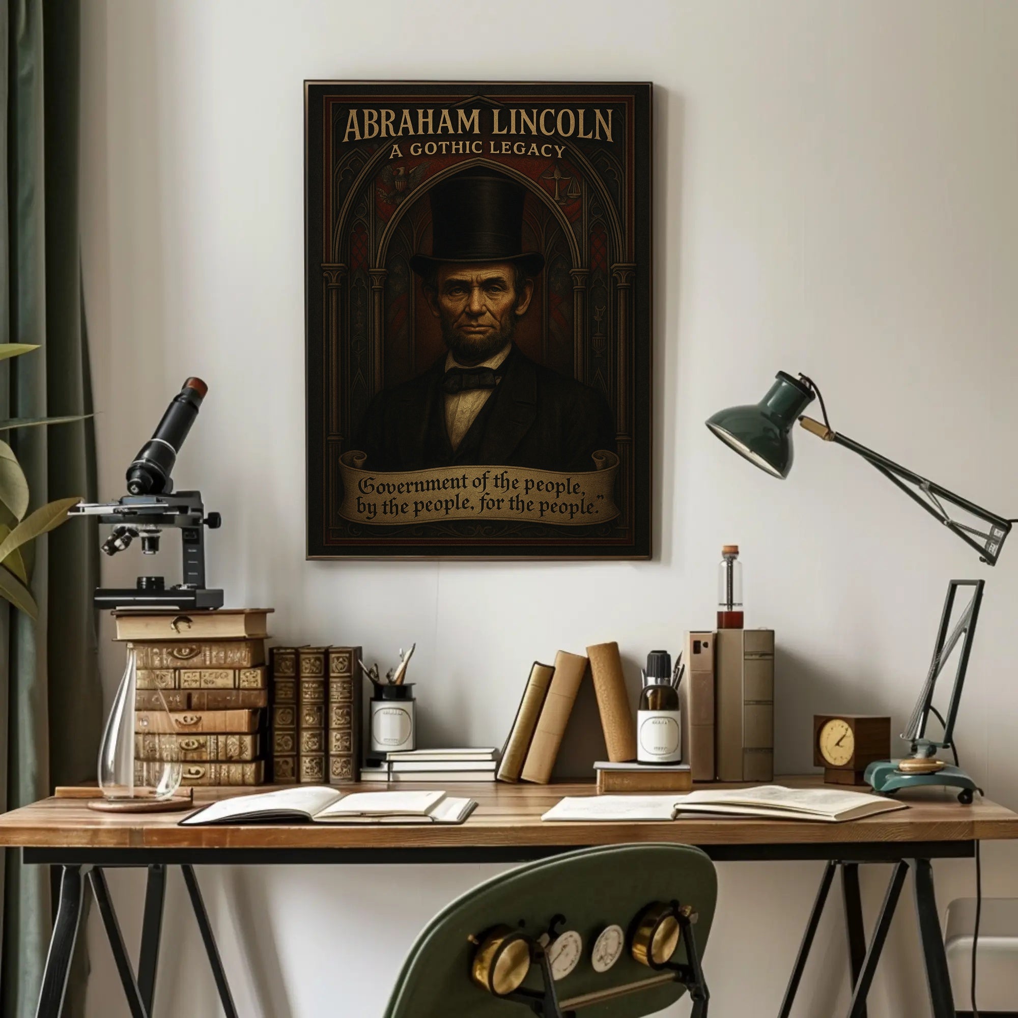 Abraham Lincoln Gothic Art Historical Presidential Poster PosterGoat