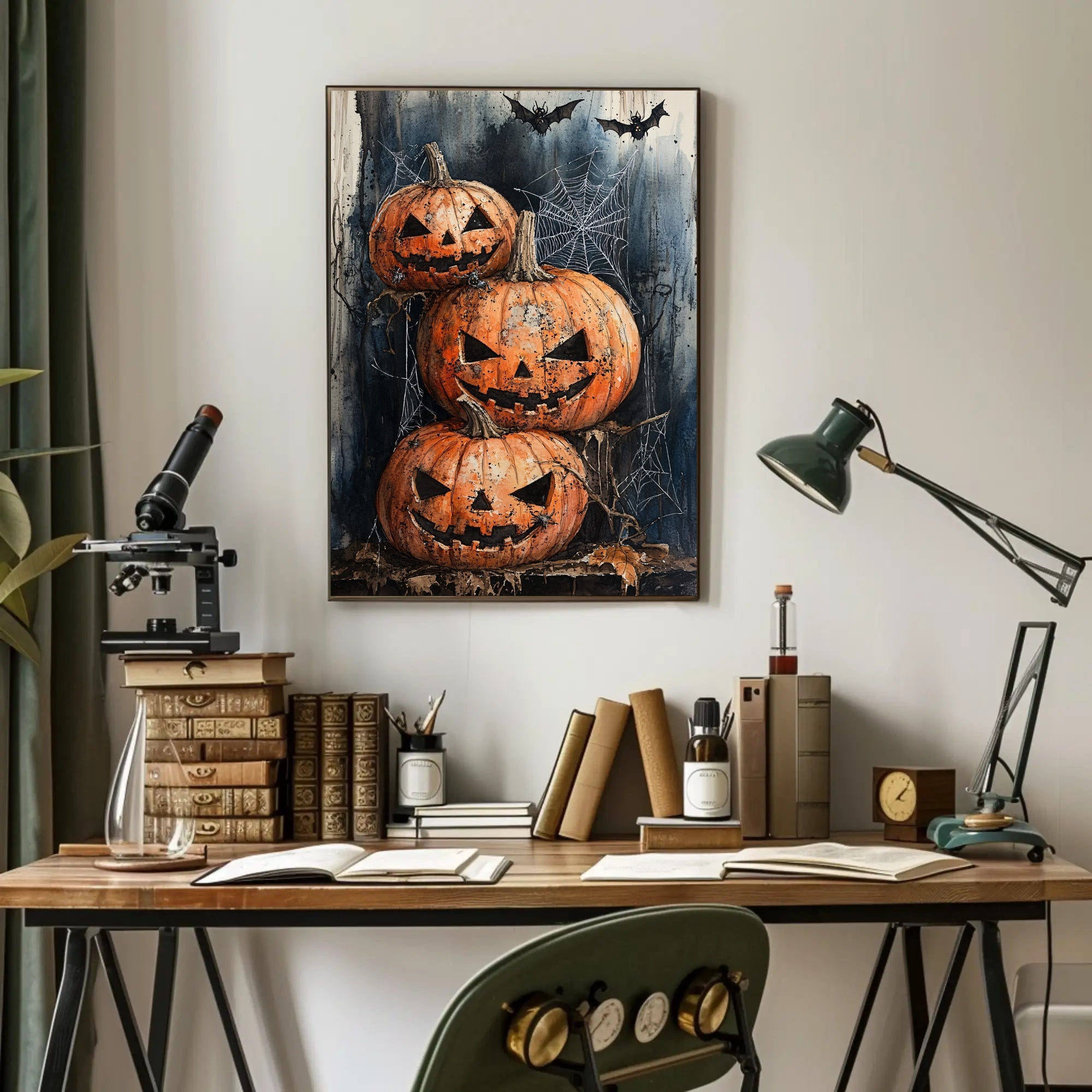 Haunted Halloween Pumpkins Poster