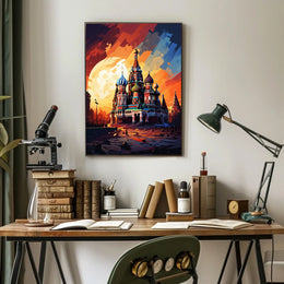 Vibrant St. Basil's Cathedral Travel Art Poster
