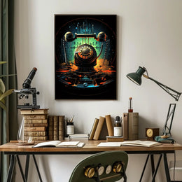 Retro Futurism The Evolution of Communication Poster