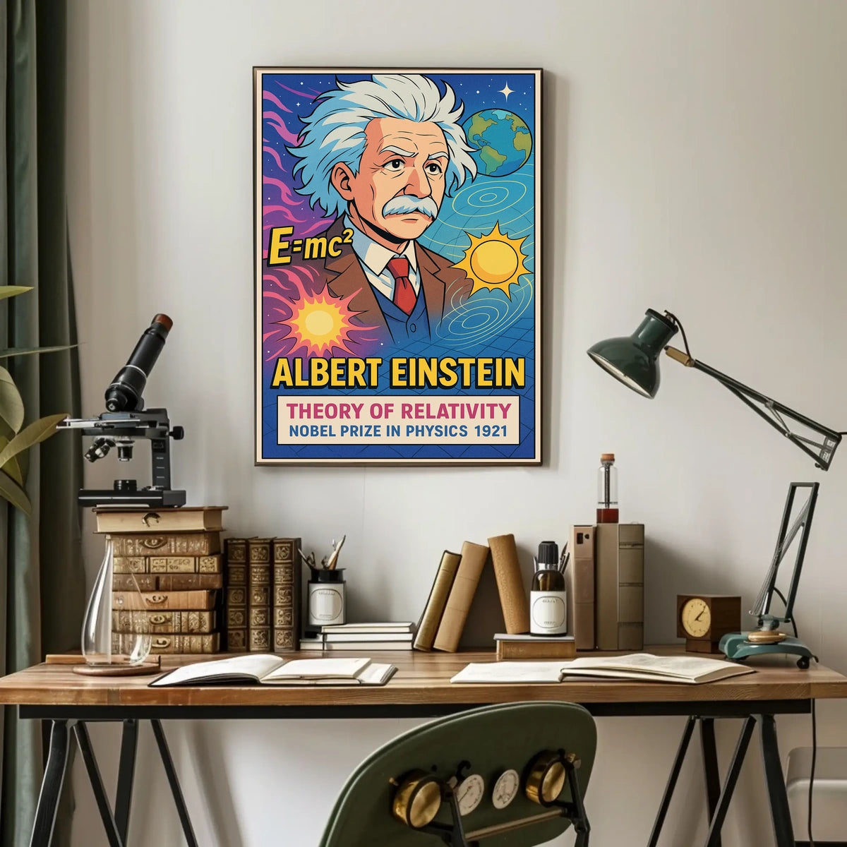 Albert Einstein Relativity Vintage Science Poster