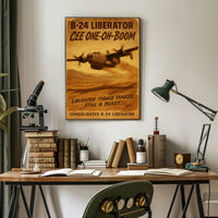 B-24 Liberator Vintage Art WWII Poster