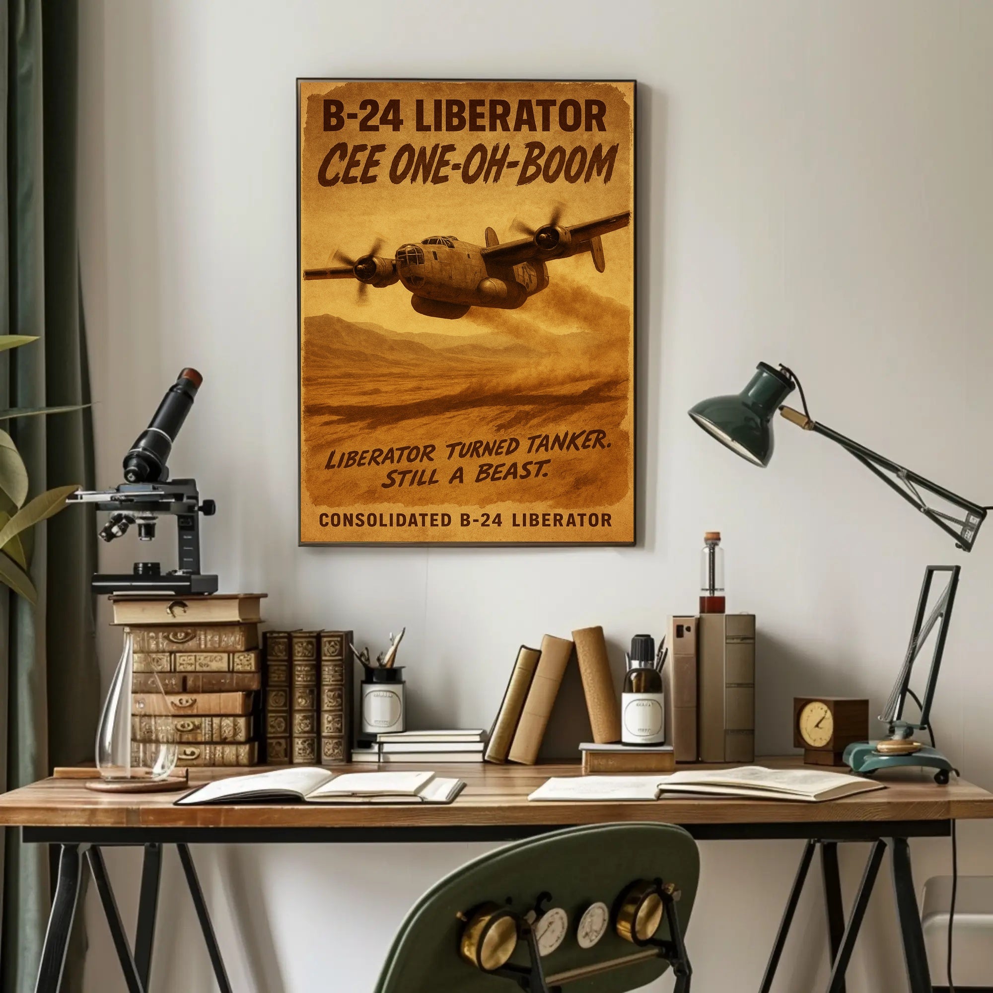 B-24 Liberator Vintage Art WWII Poster