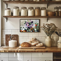 Vintage Floral Still Life Painting with Peonies - Artistic Poster