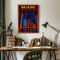 Miami Tropical Christmas Poster
