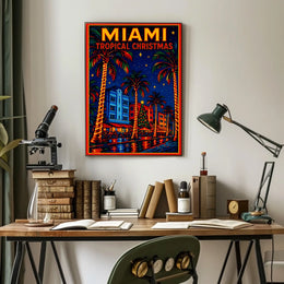 Miami Tropical Christmas Poster