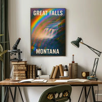 Stunning Great Falls Montana Scenic Nature Landscape Photography Realism Art Poster For Wanderlust Decor Enthusiasts