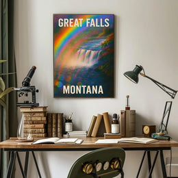 Stunning Great Falls Montana Scenic Nature Landscape Photography Realism Art Poster For Wanderlust Decor Enthusiasts