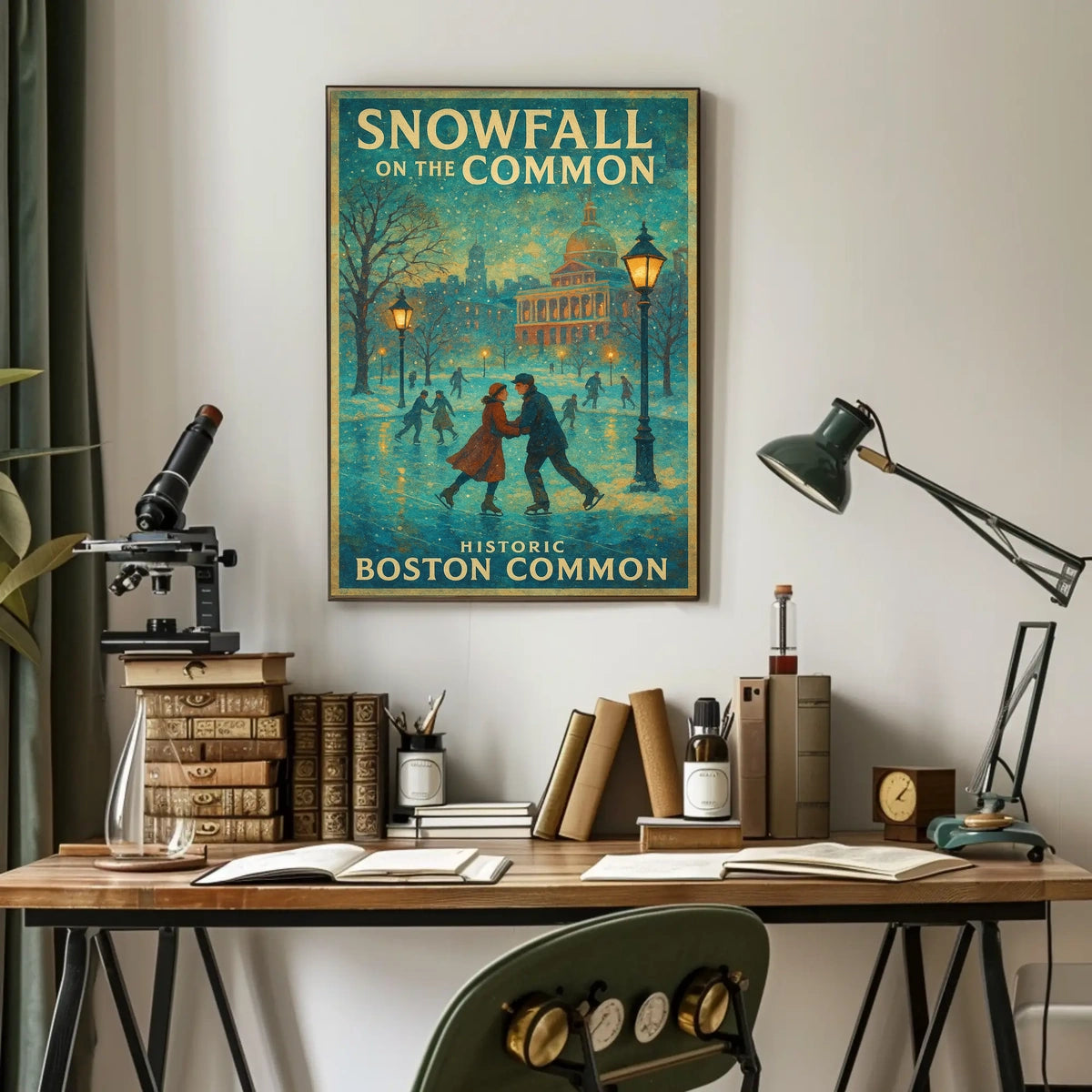 Snowfall on the Common Poster