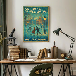 Snowfall on the Common Poster