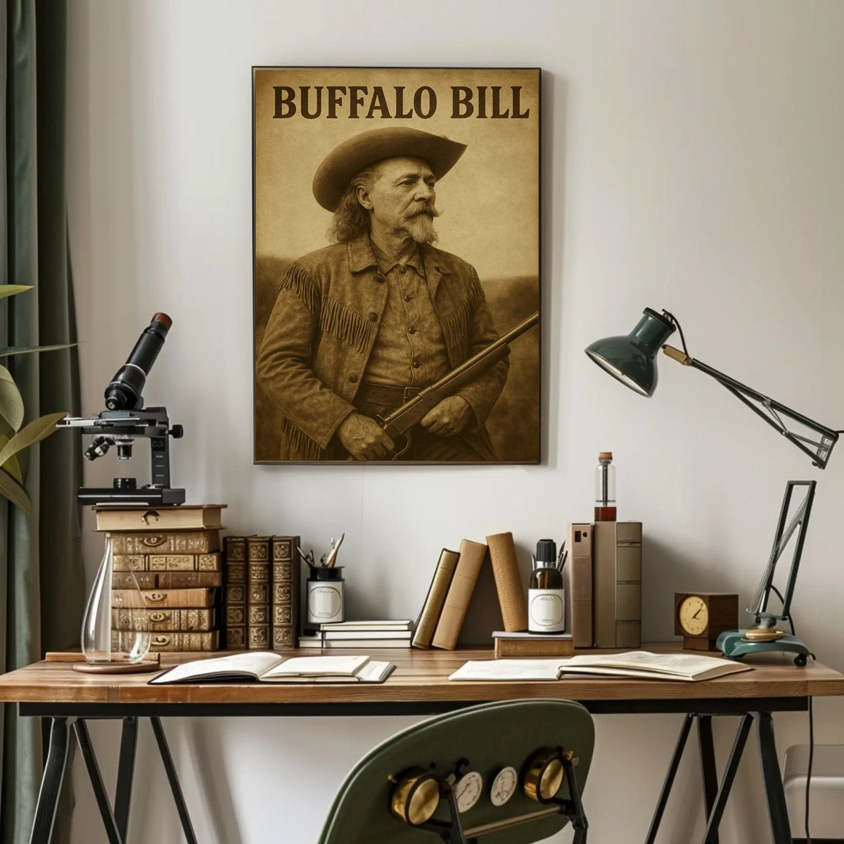 Legendary Western Hero Captivates in American Historical Poster