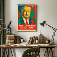 Trump Christmas Spirit Illustration Celebrating Presidential Legacy Poster