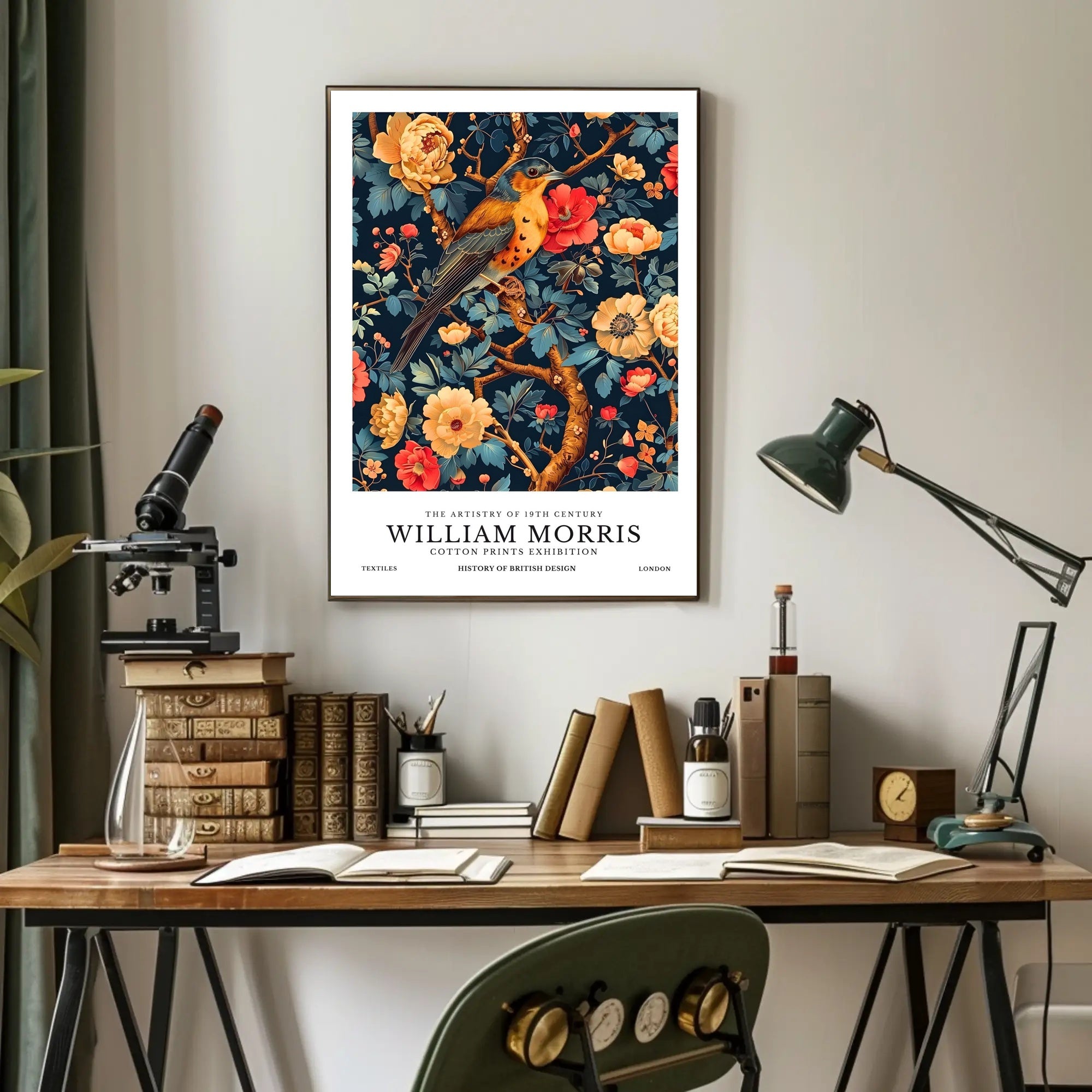 The Artistry of William Morris Cotton Prints Cultural Poster