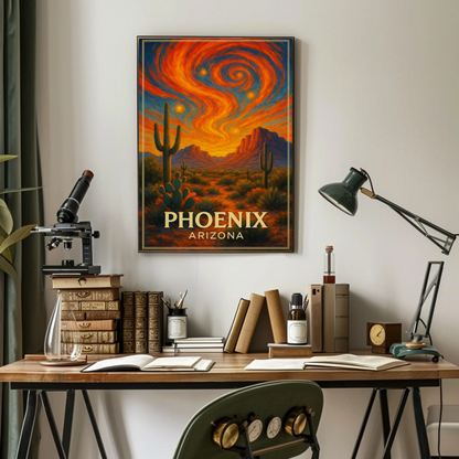 Phoenix Arizona Starry Desert Sky Travel Poster
