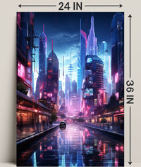 Neon Cityscape Poster