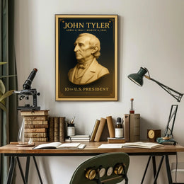 Prestigious Vintage Poster Featuring 10th U.S. President PosterGoat