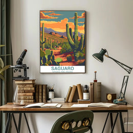 Saguaro National Park Adventure Vintage Travel Poster