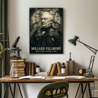 Millard Fillmore 13th President of the United States Double Exposure Poster