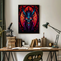 Stained Glass Demon Poster PosterGoat