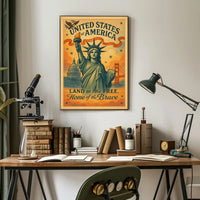 United States of America Land of the Free Poster PosterGoat