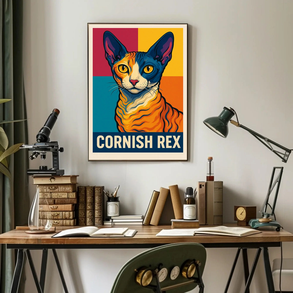 Cornish Rex Cat Art Poster