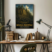 Devils Postpile California Landmark Poster