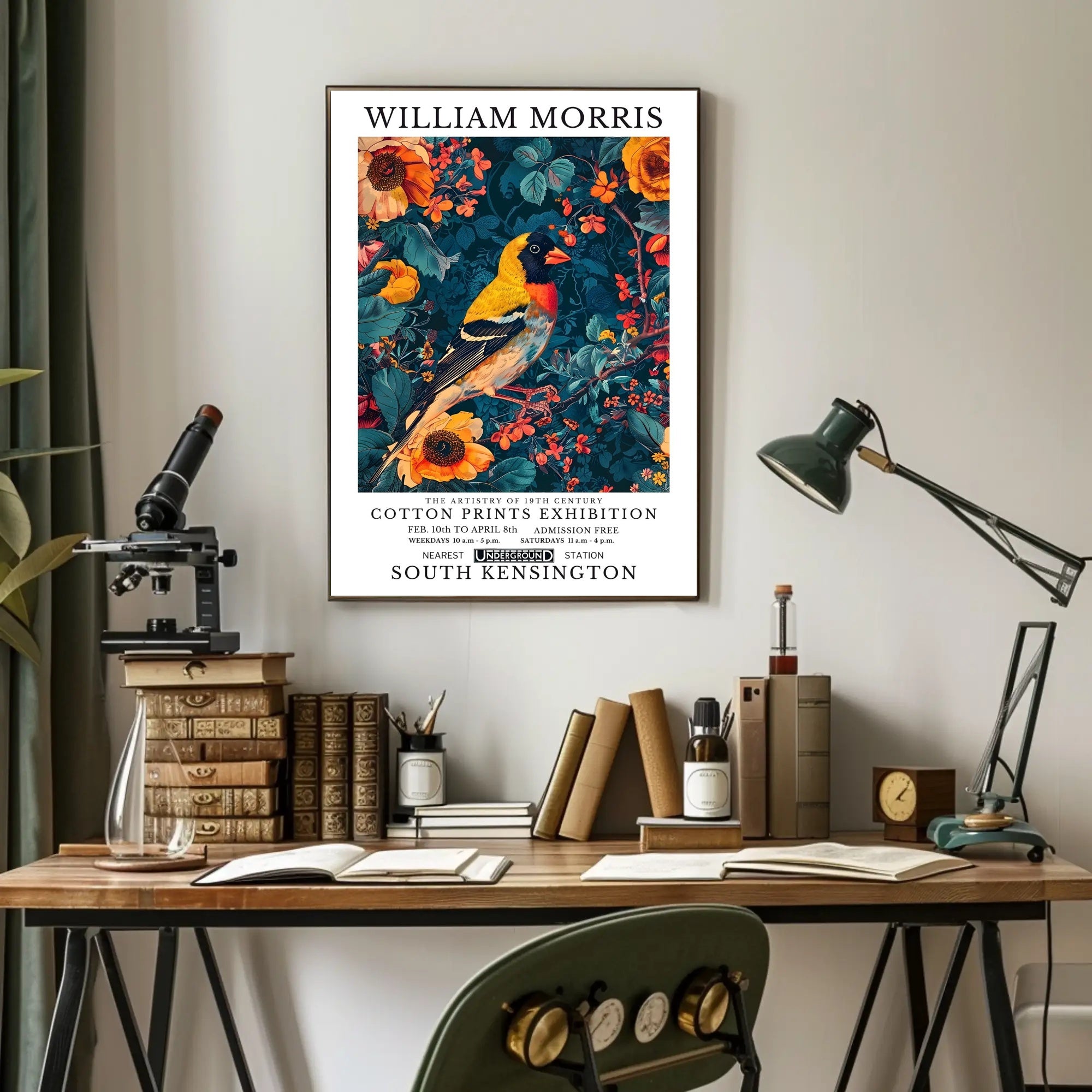 William Morris Nature-Inspired Decorative Art Exhibition Poster
