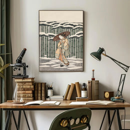 Winter Stroll in Bamboo Grove Poster
